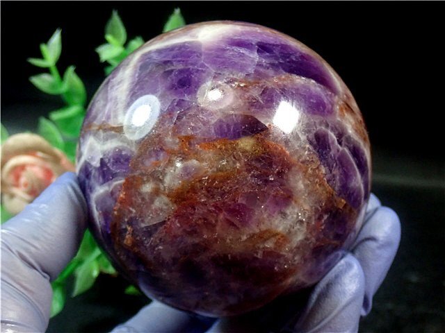 天然～愛の守護石～夢幻紫水晶アメジスト丸玉179G1-71G03Dの画像4