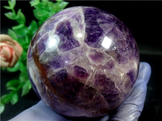 天然～愛の守護石～夢幻紫水晶アメジスト丸玉179G1-71G03Dの画像3
