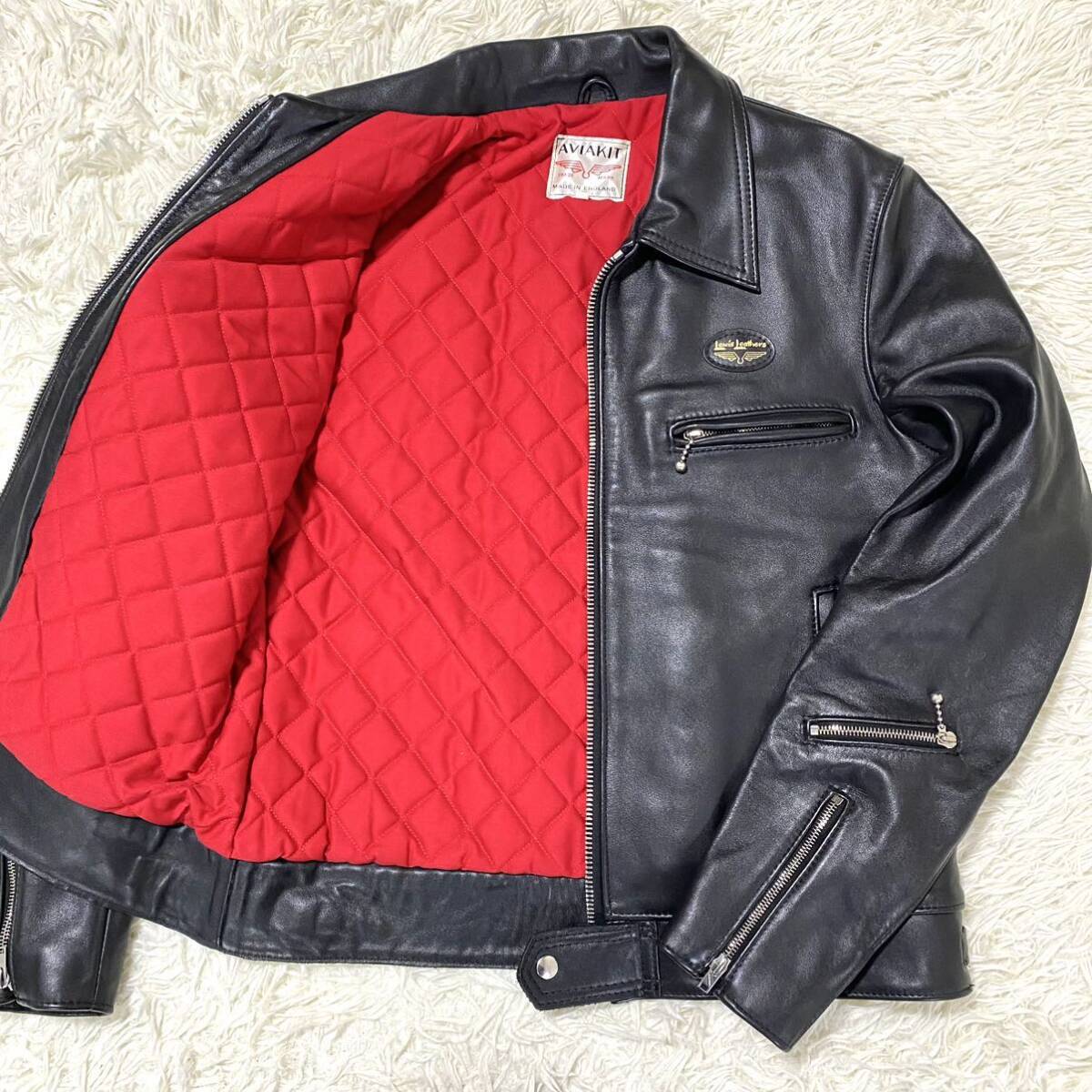 【未使用/希少40サイズ】Lewis Leathers ルイスレザー ドミネーター タイトフィット カウハイド レザージャケット シングル ライダース 黒_画像1