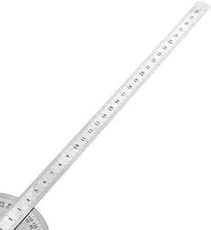 角度計 ゴニオメーター 分度器 ゲージアーム測定 180度回転 定規ツール ステンレス鋼 シルバの画像3