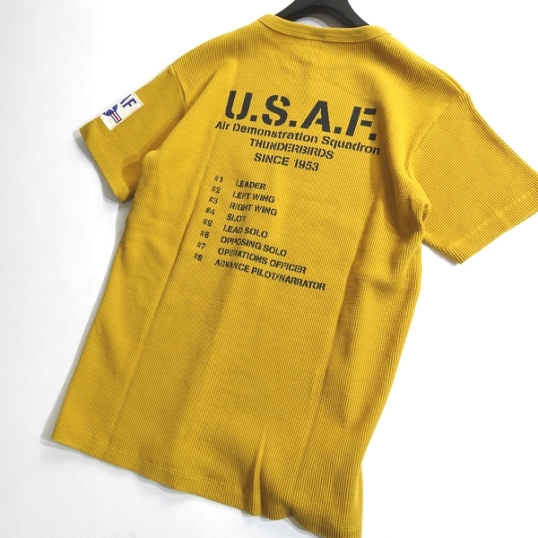 AVIREX アヴィレックス 新品 USAF ミリタリー サーマル素材 ワッフル生地 クルーネック 半袖 Tシャツ 3134054 423 L ▲011▼kkf257us_画像5