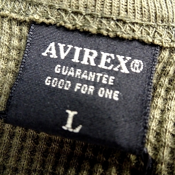 AVIREX アヴィレックス 新品 USAF ミリタリー サーマル素材 ワッフル生地 クルーネック 半袖 Tシャツ 3134054 310 L ▲011▼kkf261usの画像6