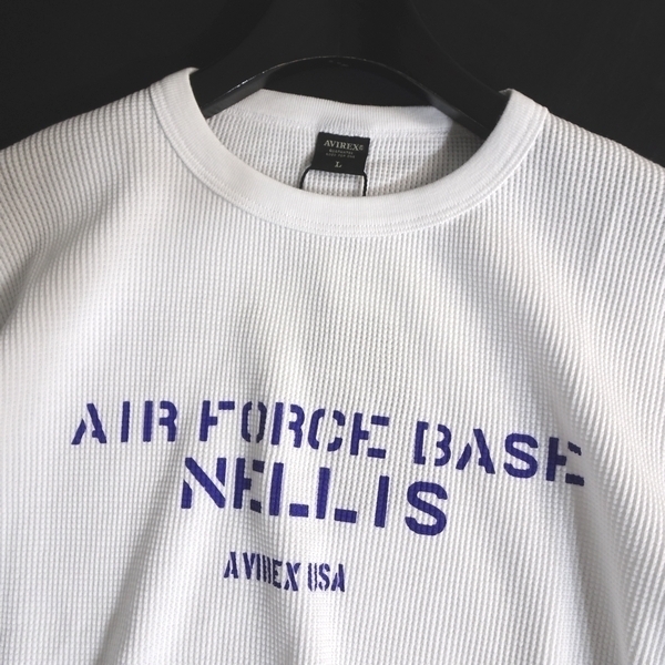 AVIREX アヴィレックス 新品 USAF ミリタリー サーマル素材 ワッフル生地 クルーネック 半袖 Tシャツ 3134054 030 M ▲011▼kkf253us_画像3