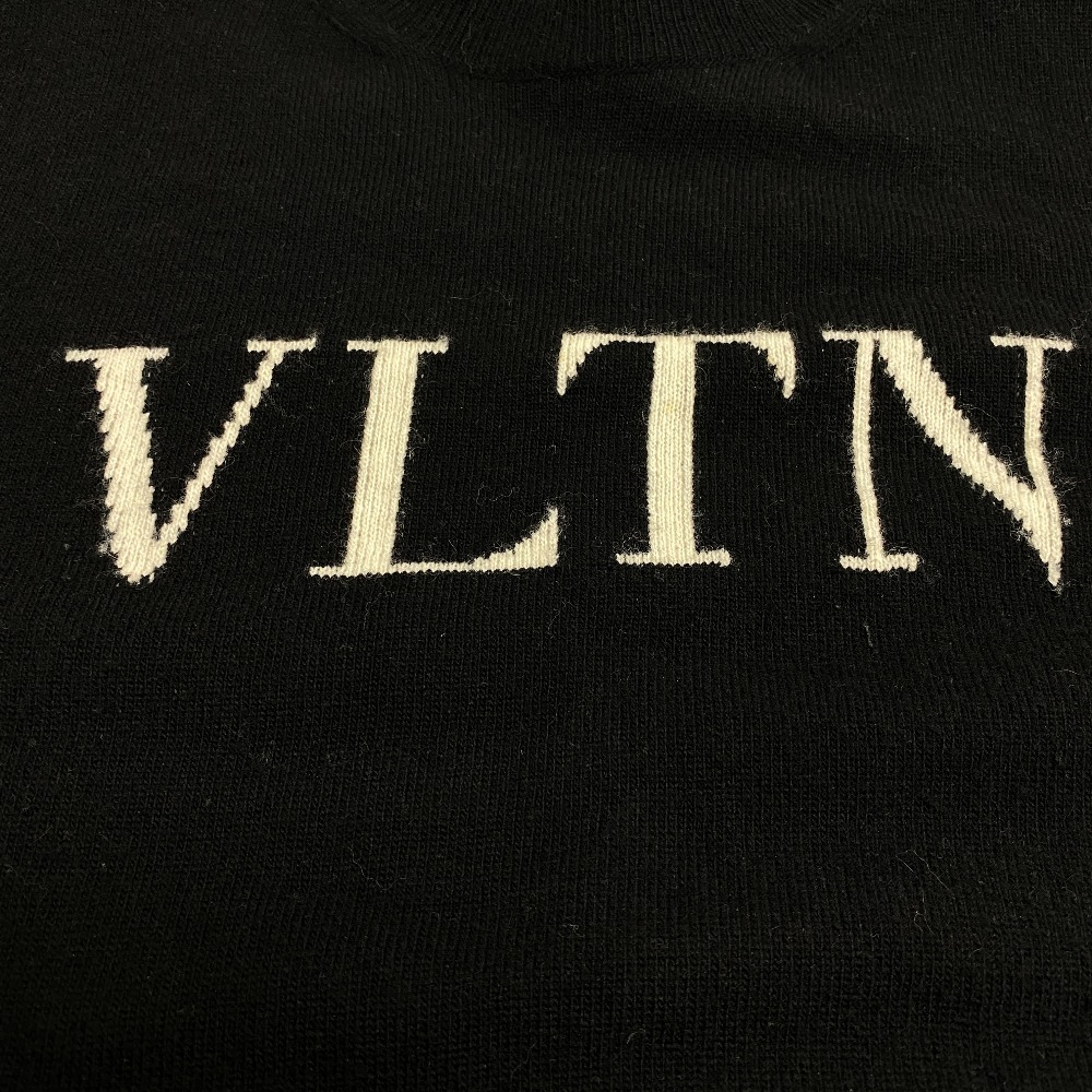 VALENTINO/ヴァレンティノ VLTNロゴ ウール ニット ブラック レディース ブランド_画像6