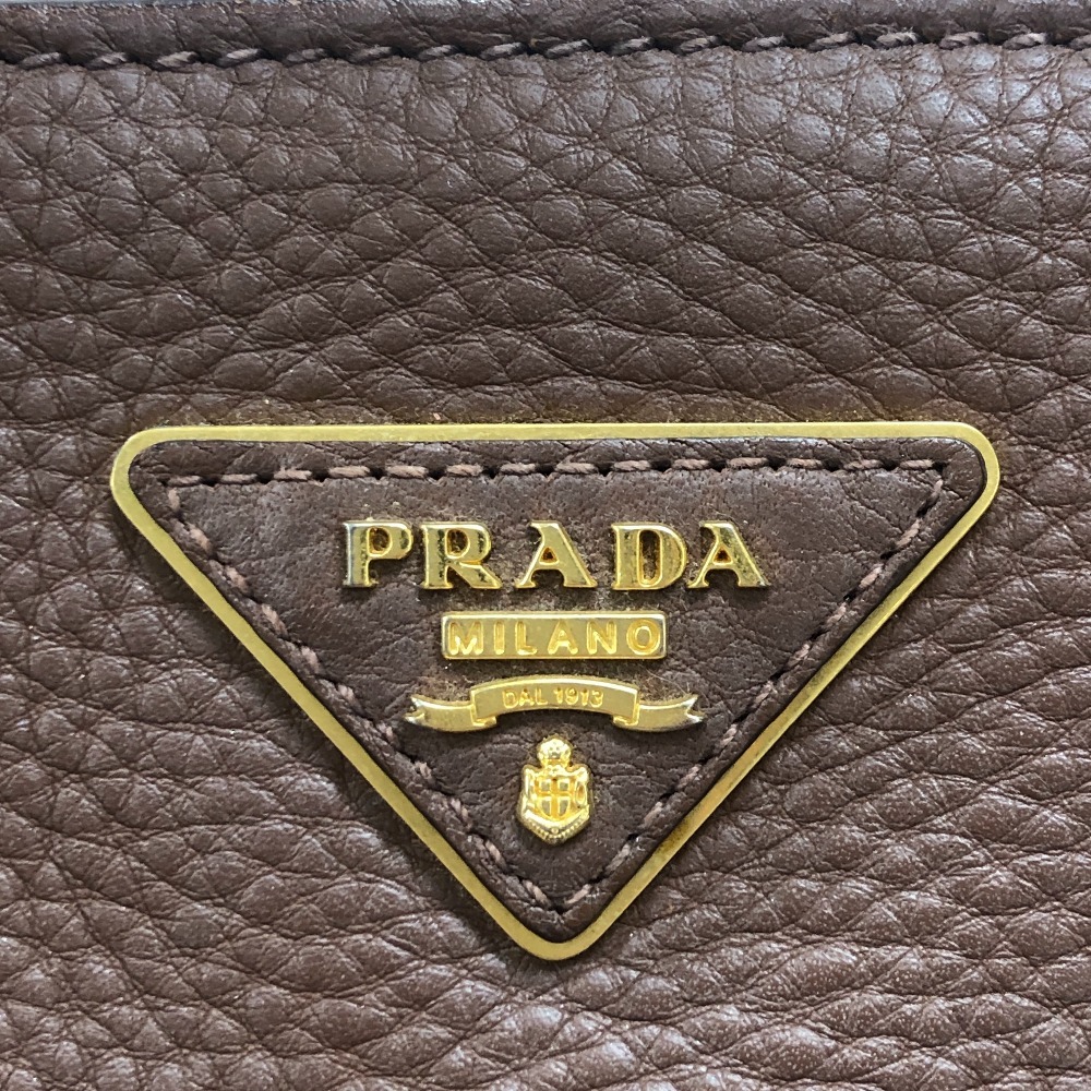 PRADA/プラダ BN2626 2WAY ショルダーバック ヴィッテロダイノ レザー ハンドバッグ ブラウン レディース ブランド