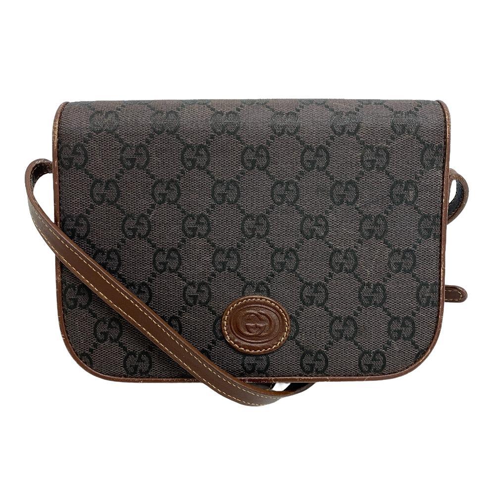 GUCCI/グッチ 26・007・0064 オールドグッチ キャンバス ショルダーバッグ ブラウン レディース ブランド_画像1