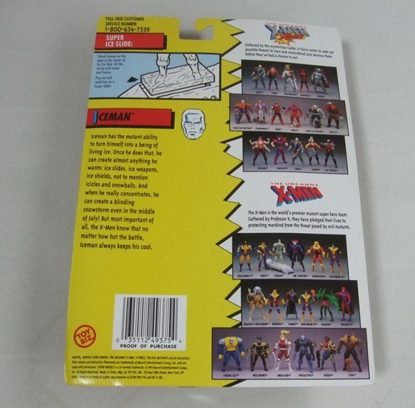 VINTAGE 90s MARVEL X men X-MEN Iceman ICEMAN figure * doll unopened goods TOY-BIZ Vintage ma- bell 