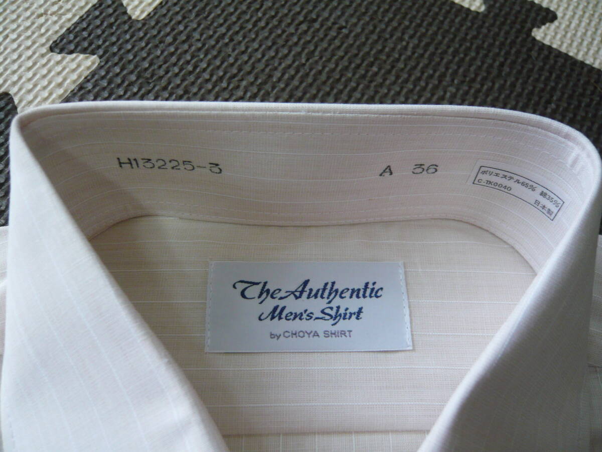 The Authentic Men's Shirt by CHOYA SHIRT 蝶屋シャツ　半袖シャツ　新品、未使用品　生地ポリエステル65、綿35％ サイズ表記36_画像5