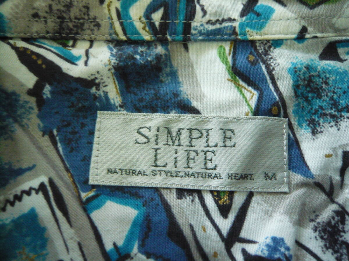 RENOWN SIMPLE LIFE レナウン シンプルライフ　半袖プリント柄シャツ　新品、未使用品　生地綿100％ サイズ表記M_画像6