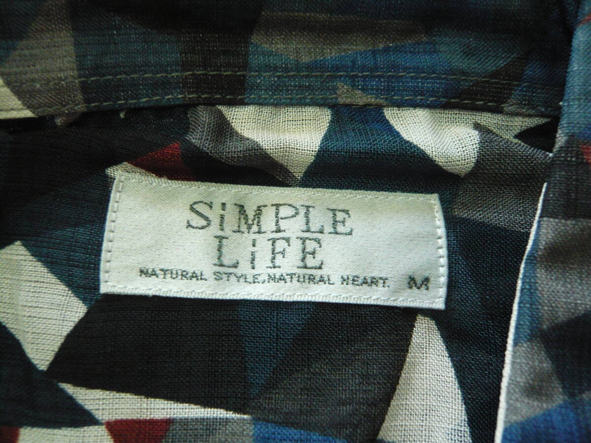 RENOWN SIMPLE LIFE レナウン シンプルライフ　半袖プリント柄シャツ　新品、未使用品　日本製　生地ポリエステル100％ サイズ表記M _画像6