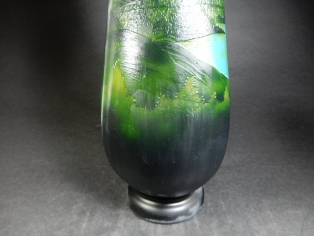 ガレ ガラス 花瓶 風景柄 高さ約53.5cm 花入 オブジェ コレクション Q-3100の画像5