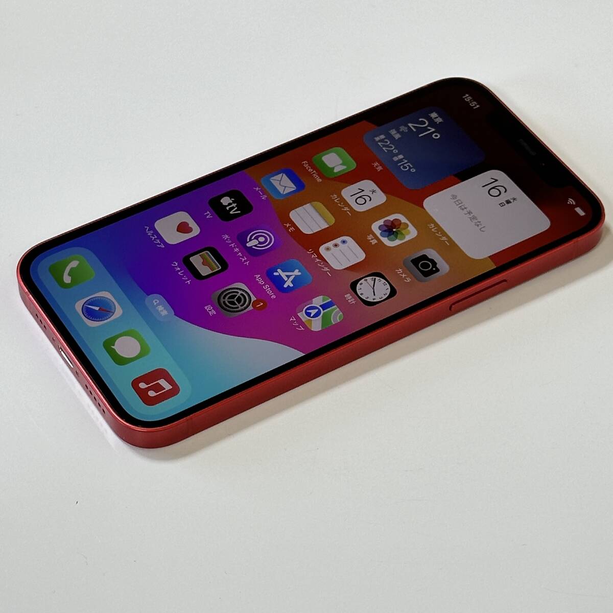 SIMフリー iPhone 12 (PRODUCT)RED Special Edition 64GB MGHQ3J/A バッテリー最大容量85％ アクティベーションロック解除済の画像5