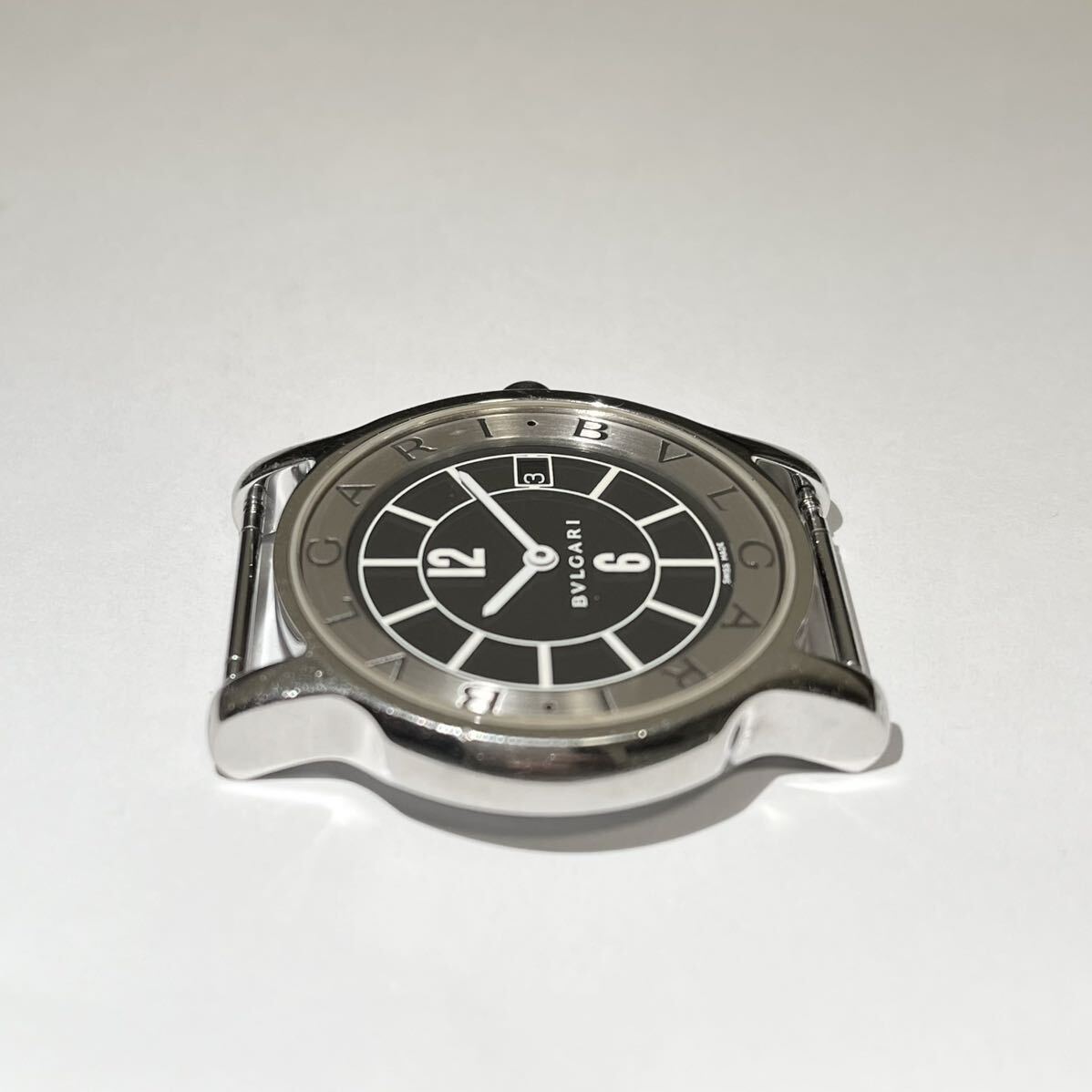 BVLGARI ブルガリ ソロテンポ ST35S クォーツ デイト 腕時計 メンズ 黒文字盤の画像4