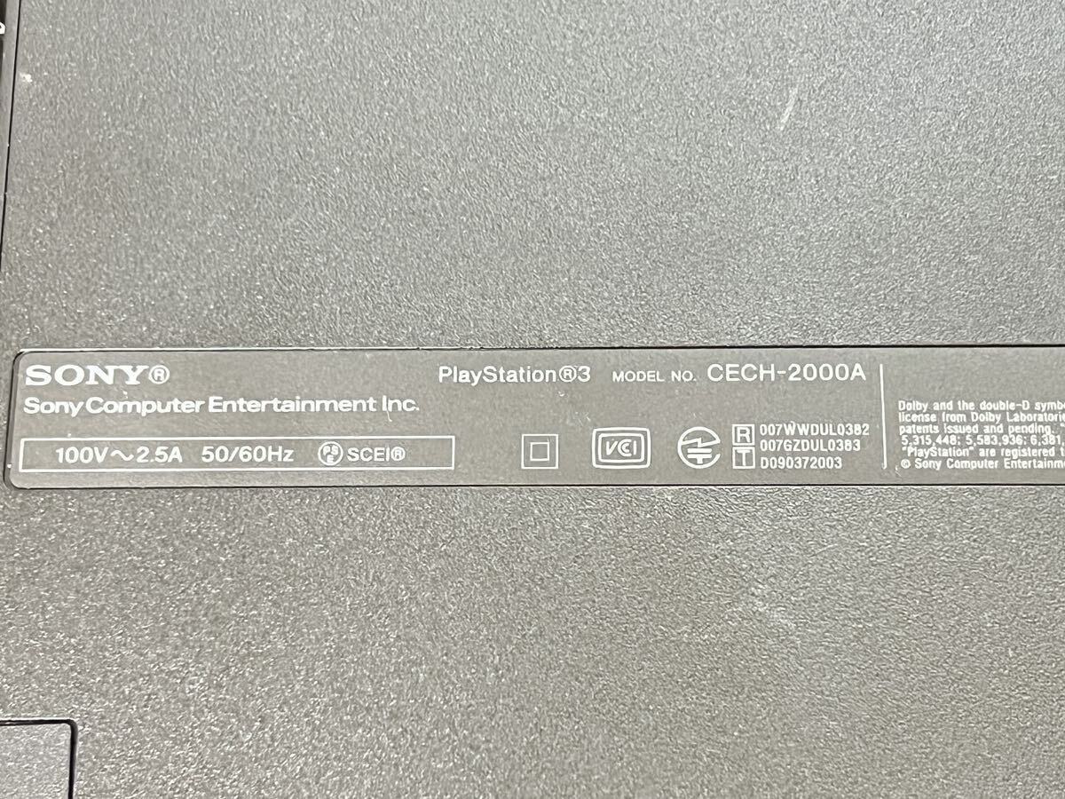 SONY ソニー PS3 CECH-2000A チャコールブラック アダプターとコントローラー 付き★通電OK★の画像4