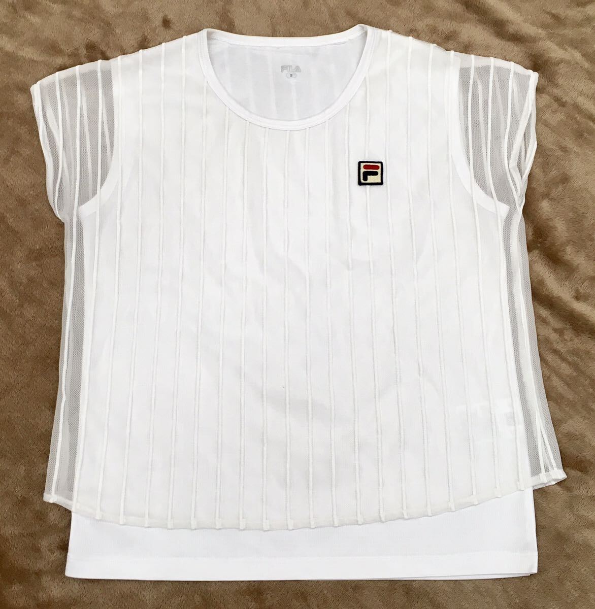 FILA (フィラ) レディース ゲームシャツ 上下セットアップ◆ホワイト レース Tシャツ＆スコート◆藤の画像4