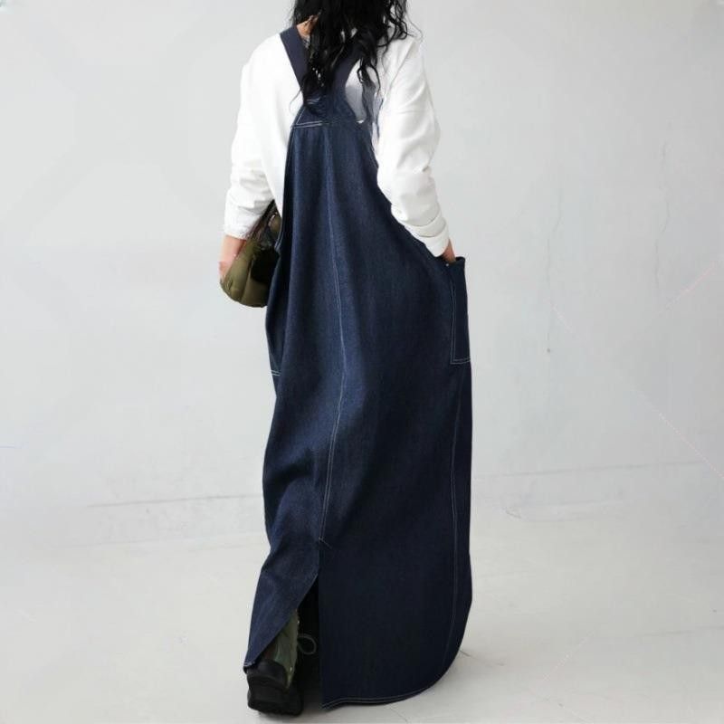 デニム　サロペット　デニムスカート　ジャンパースカート　エプロン風　大きいサイズ ワンピース