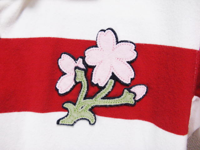 Canterbury カンタベリー 1930年復刻 ラガーシャツ Mサイズ 赤白ボーダー JRFU 日本代表 半袖 ラグビー ジャージの画像3