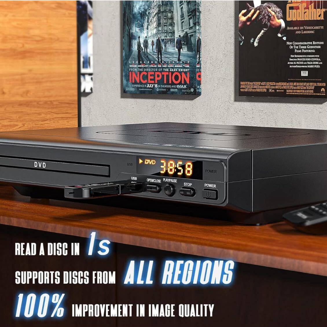 ELECTCOM PRO(エレクトコム) DVDプレーヤー HDMI付きテレビ用 ミニDVDプレーヤー スマートテレビ用 リージョンフリーDVDプレーヤー 美品の画像2