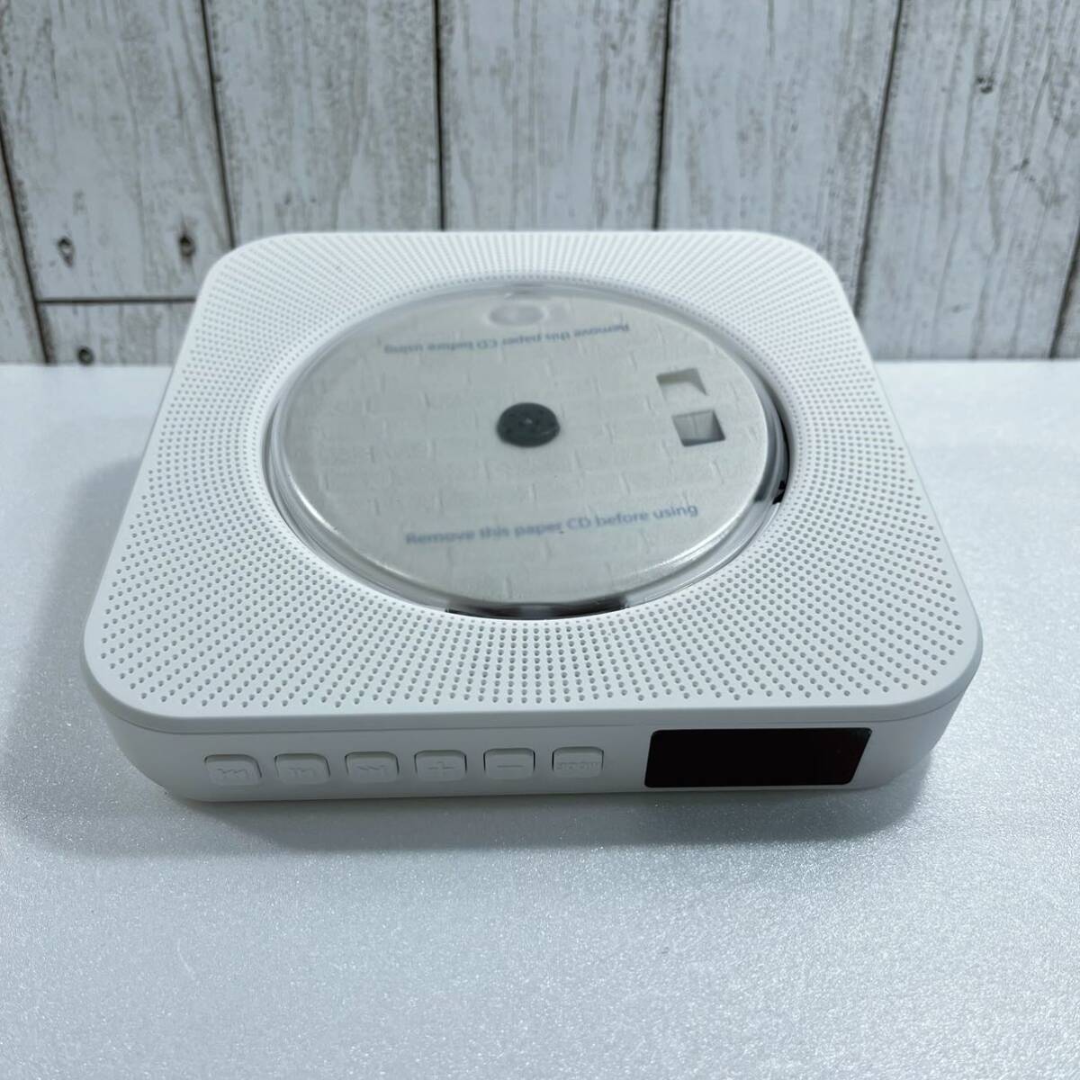 Fohil CDプレーヤー 卓上置き式 ラジカセ 多機能 防塵透明カバー付 Bluetooth/CD/FM/USB/AUX対応 ラジオ LEDディスプレイ PSE認証 ホワイトの画像9