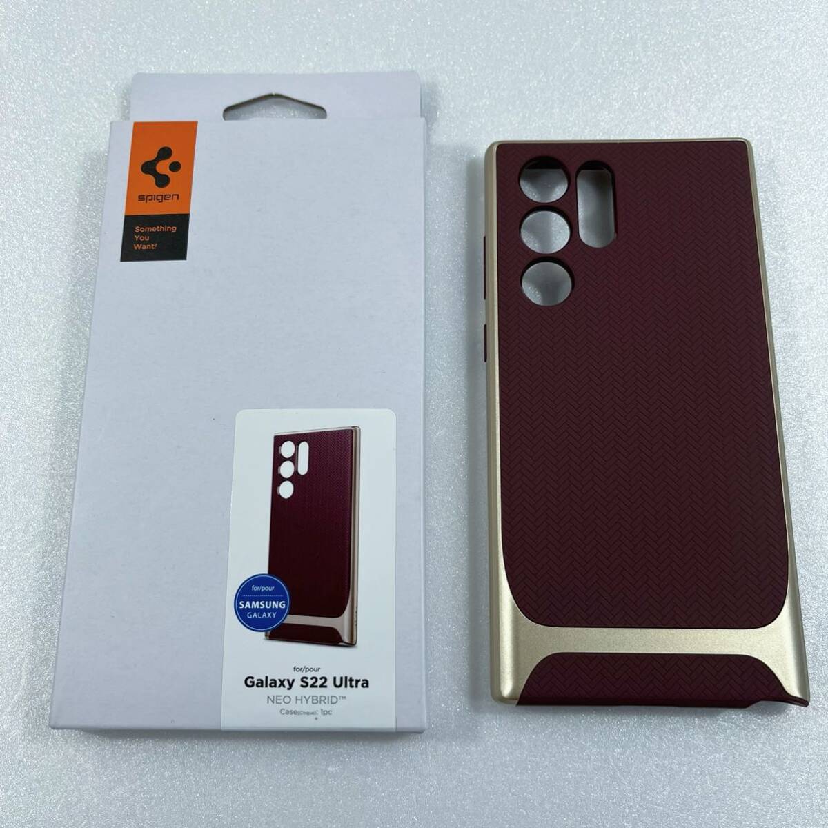 Spigen Galaxy S22 Ultra ケース [ SC-52C | SCG14 ] 二重構造バンパー 米軍MIL規格 ワイヤレスネオ・ハイブリッド ACS04382 バーガンディ_画像7