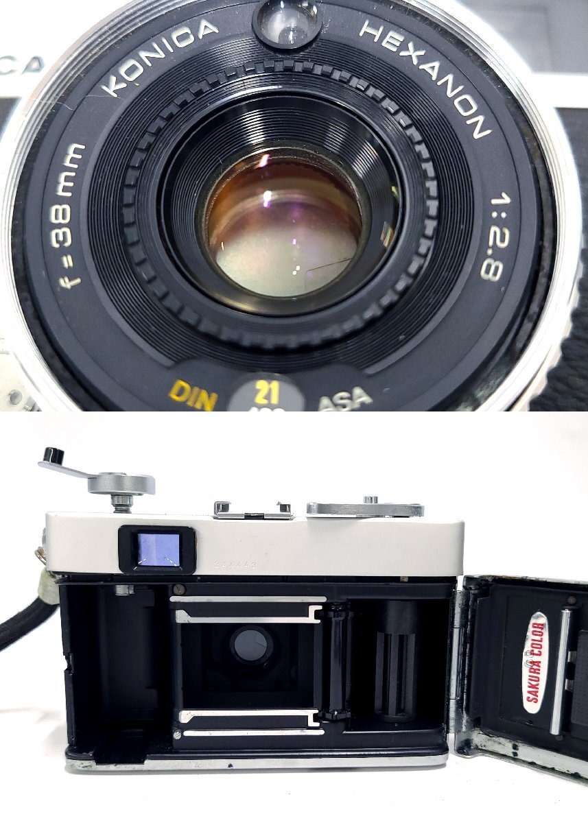 KONICA C35 コニカ HEXANON 1:2.8 f=38mm コンパクトフィルムカメラ ケース付き M243OIの画像4