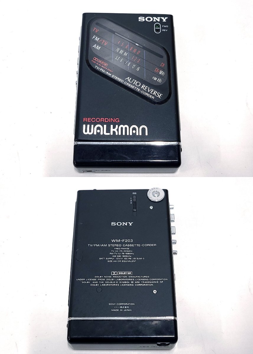 SONY ソニー RECORDING WALKMAN ウォークマン WM-F203 ラジオ カセットレコーダー カセットテープ 通電可 現状品 M215OA_画像2