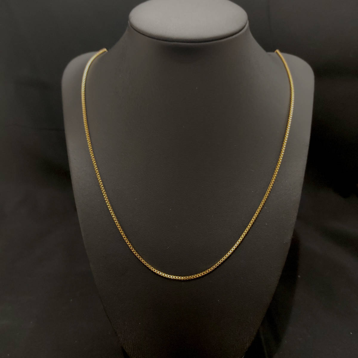 1円スタート ロングチェーン ネックレス 18K Gold Plated 18KGP 鍍金 ゴールド necklace 40＋5cm レディース メンズ ユニセックス 320の画像1