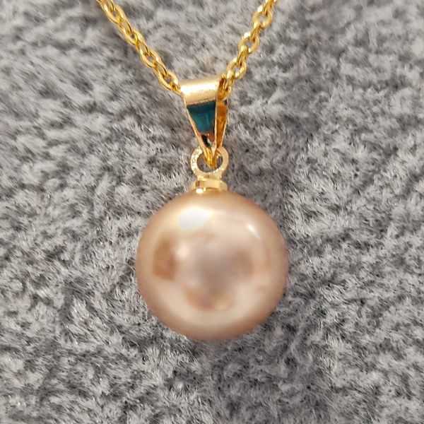 1円スタート パール ペンダントトップ イミテーション 真珠 9㎜ ネックレス necklace レディース 130の画像1