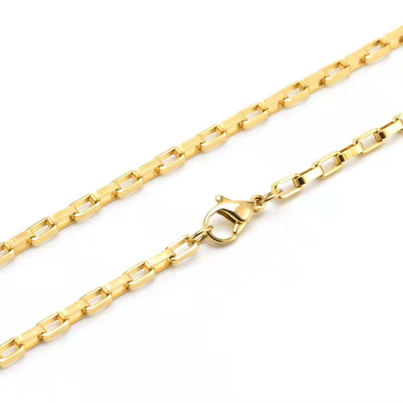 1円スタート あずきチェーン ネックレス 18K Gold Plated 18KGP 鍍金 ゴールド ロング necklace 48cm レディース メンズ ユニセックス 300の画像3