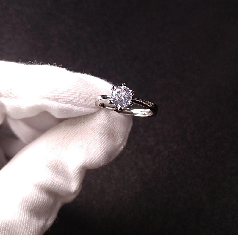 1 jpy start one bead diamond ring CZ Cubic Zirconia ring 0.8 carat corresponding free size piling attaching lady's 154