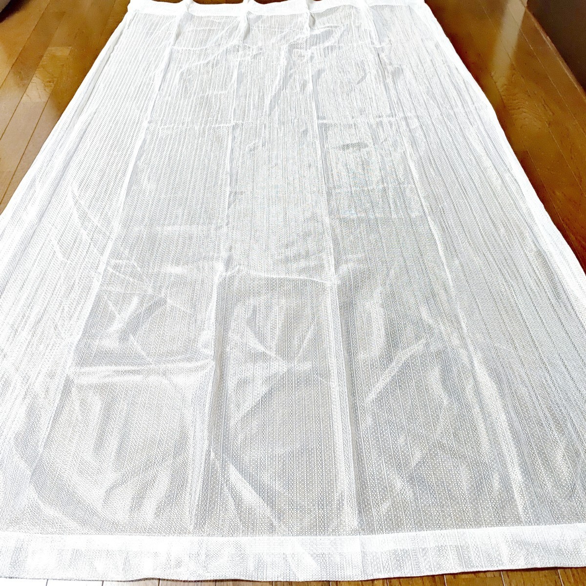 ミラーレースカーテン 2枚 アジャスターフック付 UVカット 100×176cm A柄の画像5