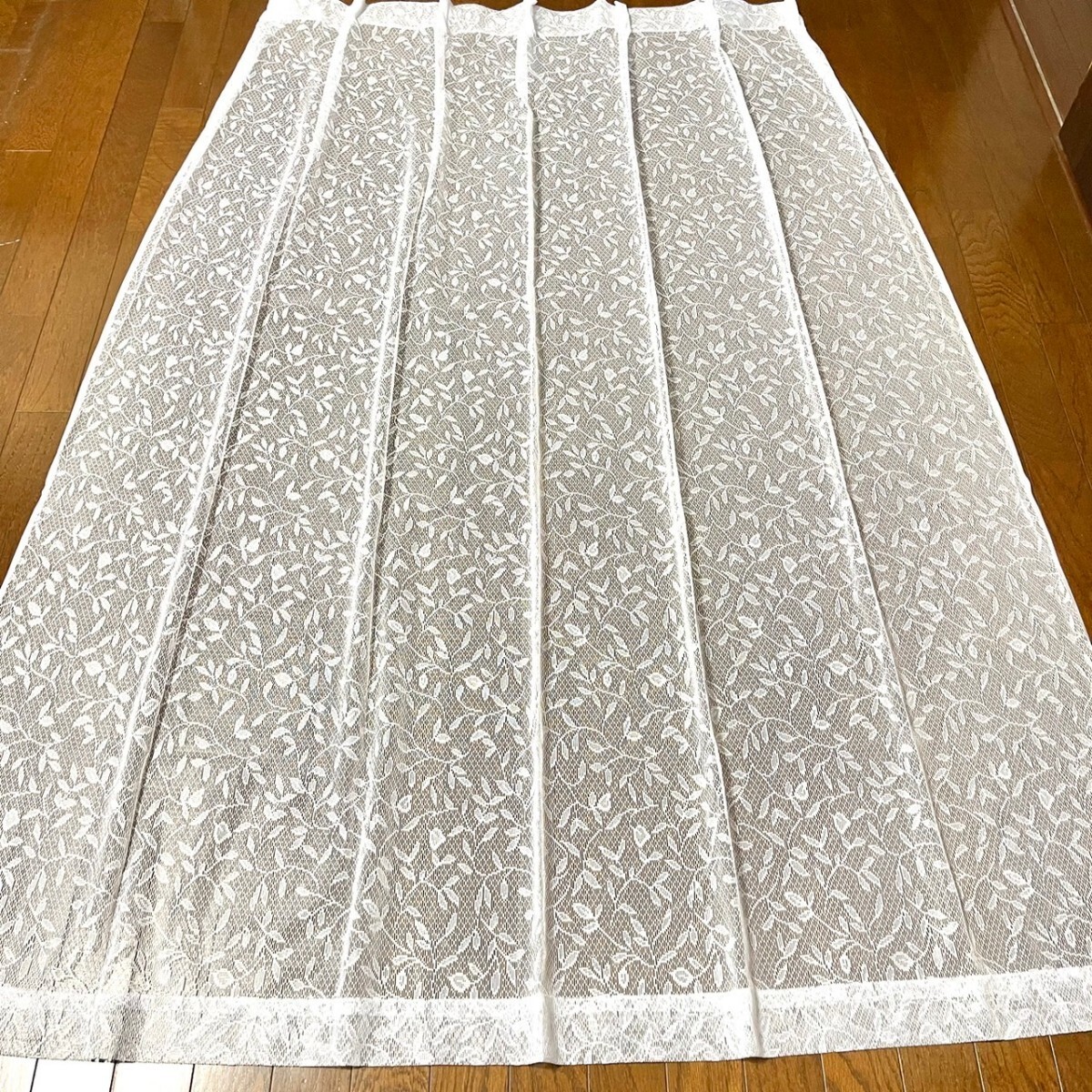 ミラーレースカーテン 2枚 アジャスターフック付 UVカット 100×176cm ①柄の画像5