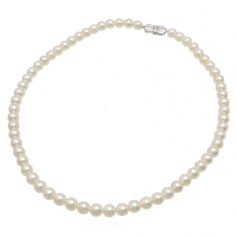 ［飯能本店］MIKIMOTO ミキモト 7～7.1cm パール ネックレス K18ホワイトゴールド ホワイト レディース DH80622の画像5