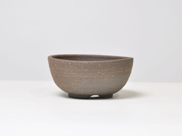 陶器鉢 信楽焼 銀灰 和モダン鉢 椀型4.5号 鉢幅14cm×高さ6.3cmの画像2