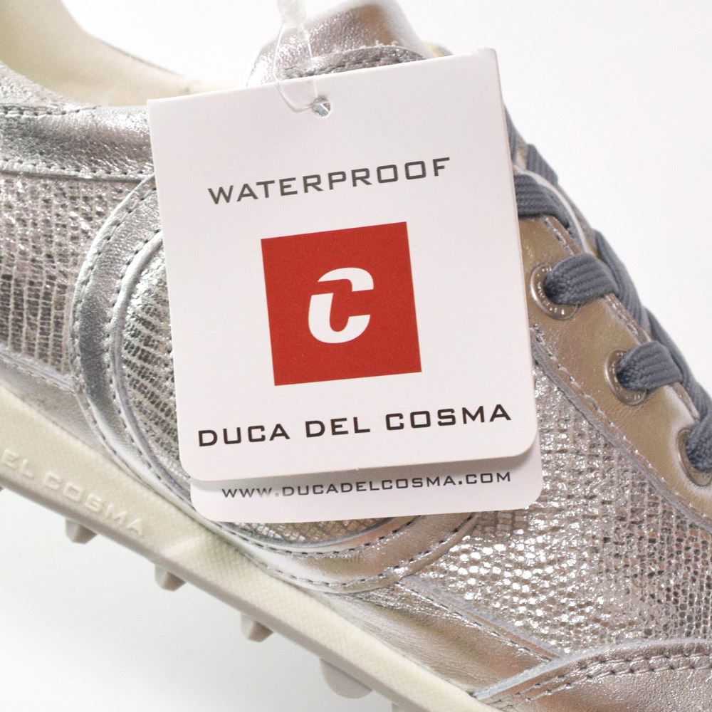  не использовался DUCA DEL COSMAte.ka Delco smaKUBANANEO водонепроницаемый шиповки отсутствует кожа туфли для гольфа EU39 24.5cm серебряный 