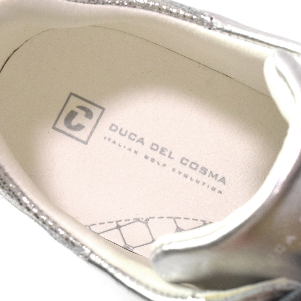  не использовался DUCA DEL COSMAte.ka Delco smaKUBANANEO водонепроницаемый шиповки отсутствует кожа туфли для гольфа EU39 24.5cm серебряный 