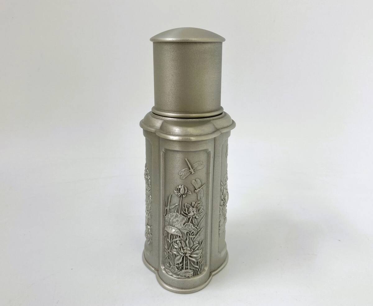 AA08979【保管品】ROYAL SELANGOR PEWTER ロイヤル セランゴール ピューター 錫製 茶筒 茶入れ 茶道具 木箱入りの画像6