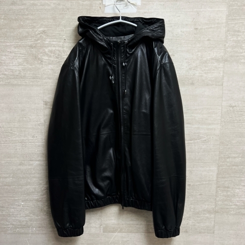 THE ROW ザ ロウ MD177 CLEMENT JACKET レザーフーディージャケット ブラック US40 【中目黒B04】の画像1