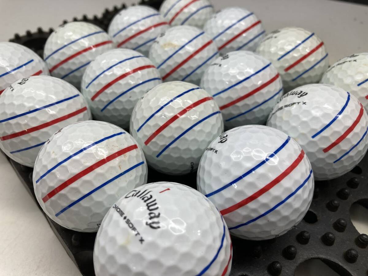 Q260【人気】Callaway キャロウェイ CHROME・SOFT X 2019年モデル トリプルトラック ホワイト 16個【B級ランク】【ロストボール】の画像3