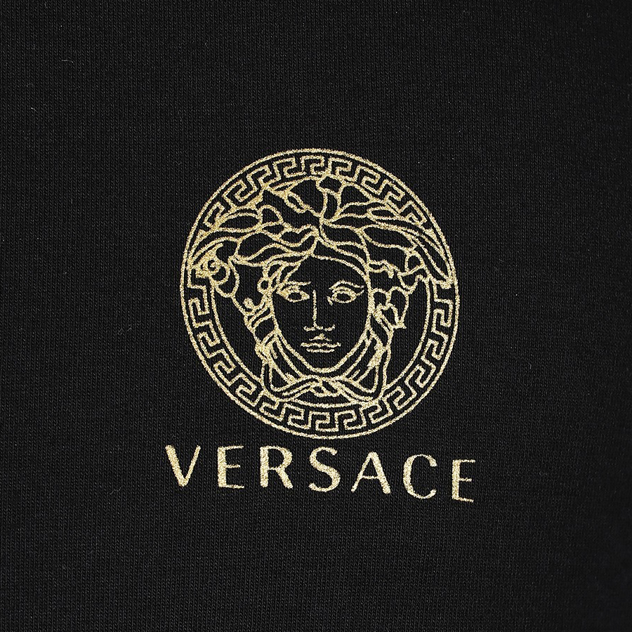 送料無料 4 VERSACE ヴェルサーチ AU10197 A232741 ブラック ホワイト メデューサ 2枚セット 長袖Tシャツ size 3