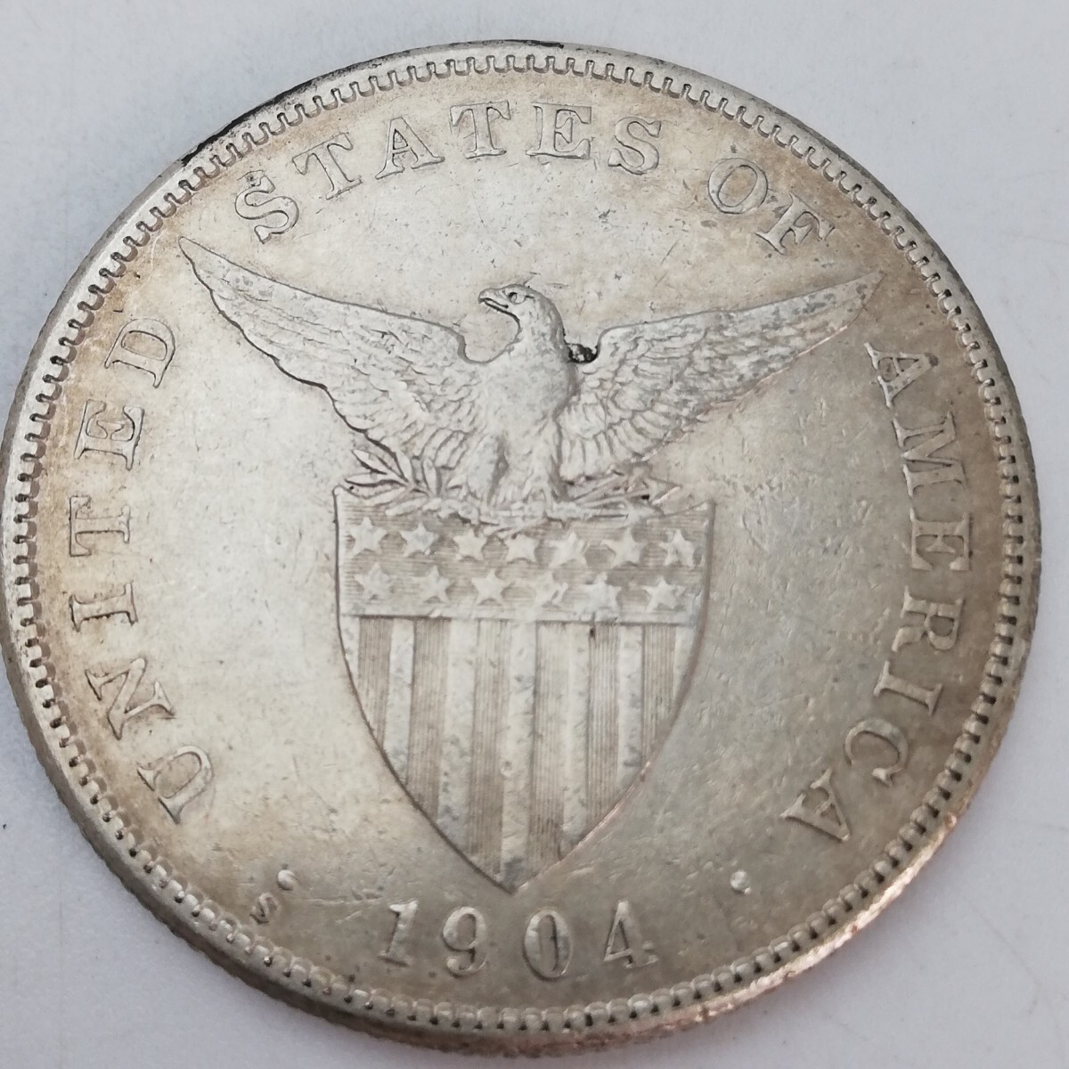 KA★1円～ 保管品 アメリカ領 フィリピン １ペソ 銀貨 1枚 約27.0g_画像2