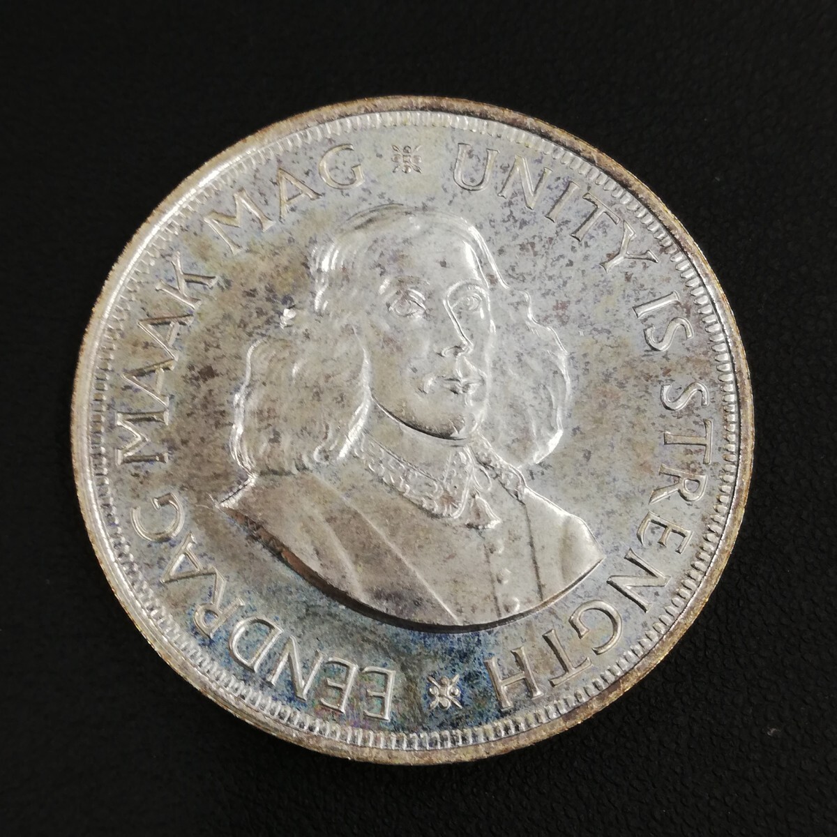 KA★1円～ 保管品 南アフリカ 銀貨 50セント 5シリング 1956年 1962年 1963年 1964年 4枚 まとめ_画像4