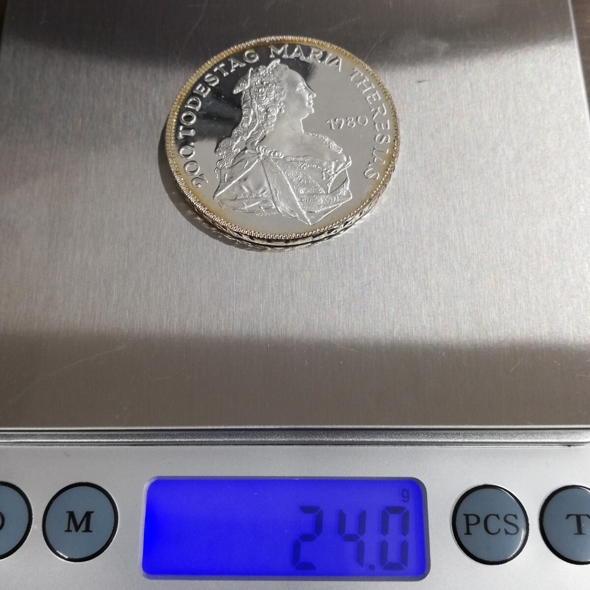 KA★1円～ 保管品 オーストリア 銀貨 500シリング 1980年 マリア・テレジア 1枚 約24.0gの画像5