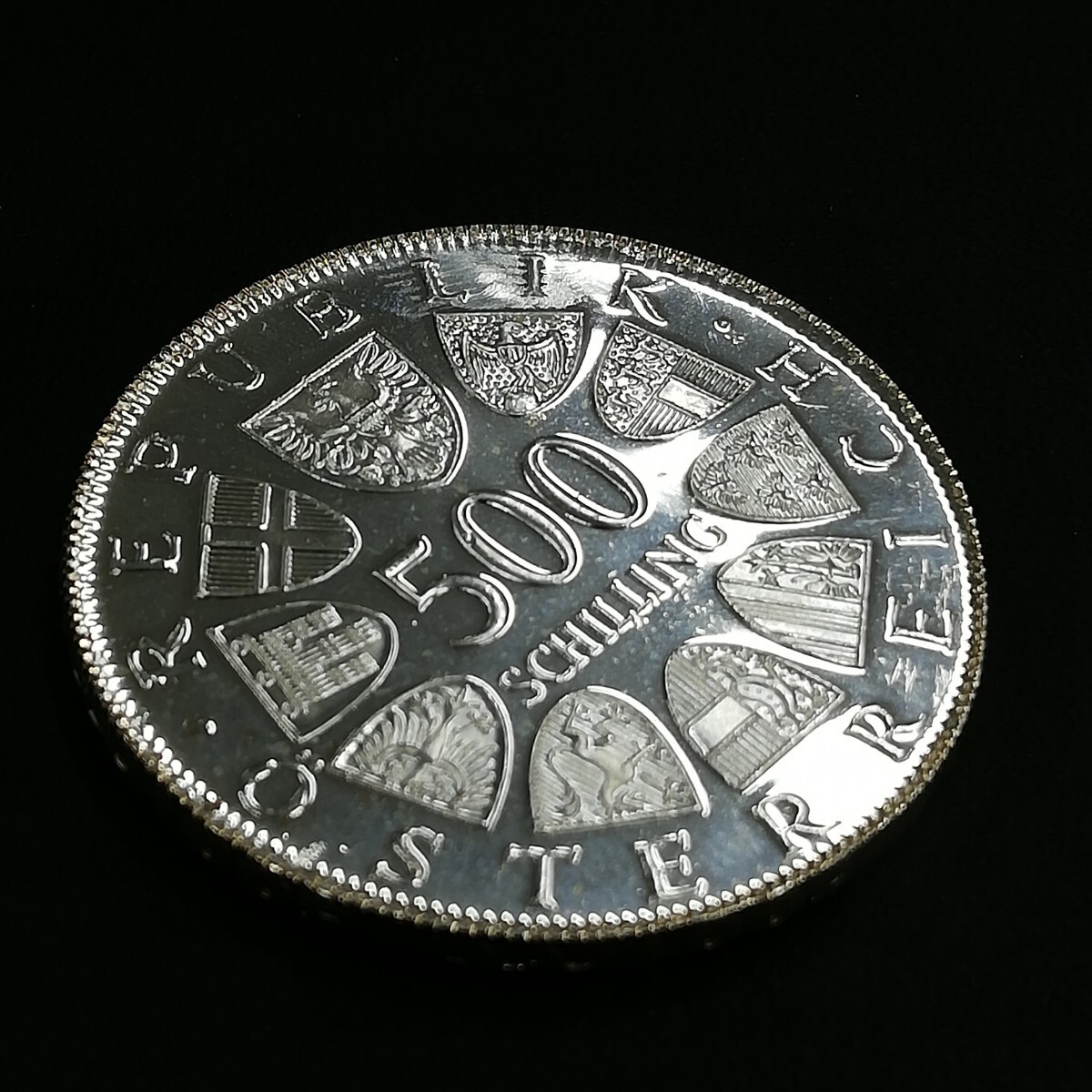 KA★1円～ 保管品 オーストリア 銀貨 500シリング 1980年 マリア・テレジア 1枚 約24.0gの画像4