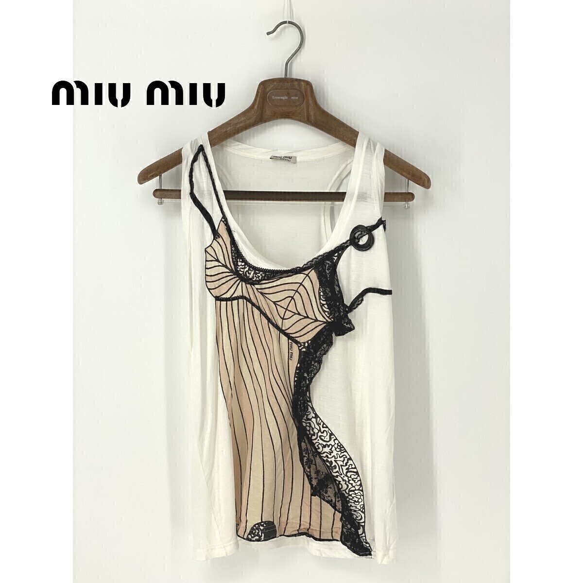 A8110/полюс красота весна/лето Miu Miu Miu Miu Design Print Print Art рукав в рукаве Top T -Shirt