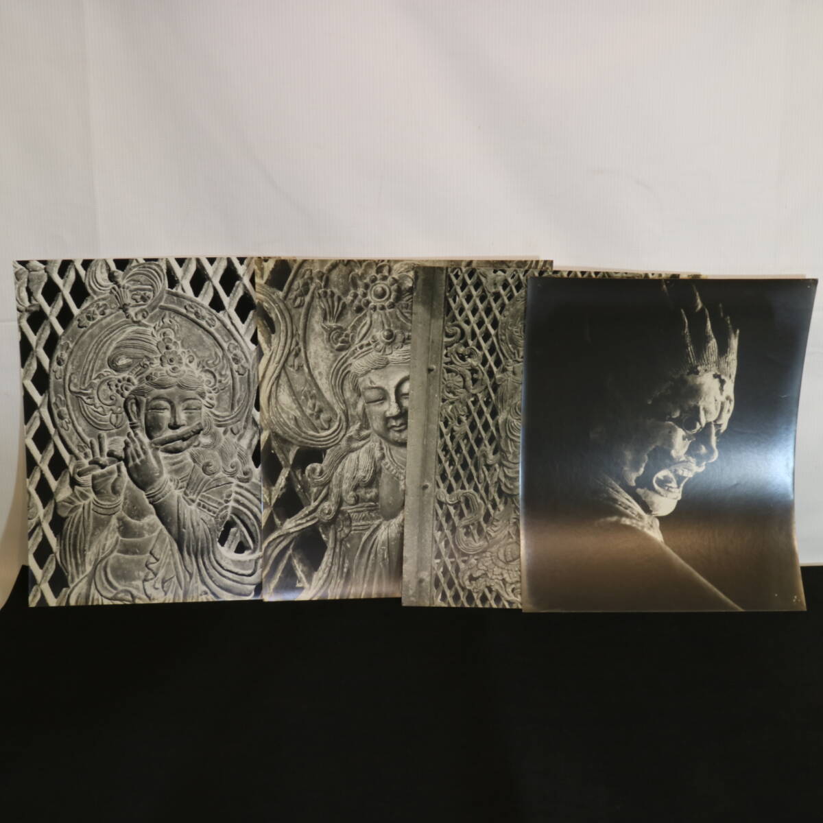  モノクロ 仏像 写真 14枚セット 奈良帝室博物館 鹿鳴館 永野太造 仏像 彫刻 印刷物 ビンテージ 中古の画像3