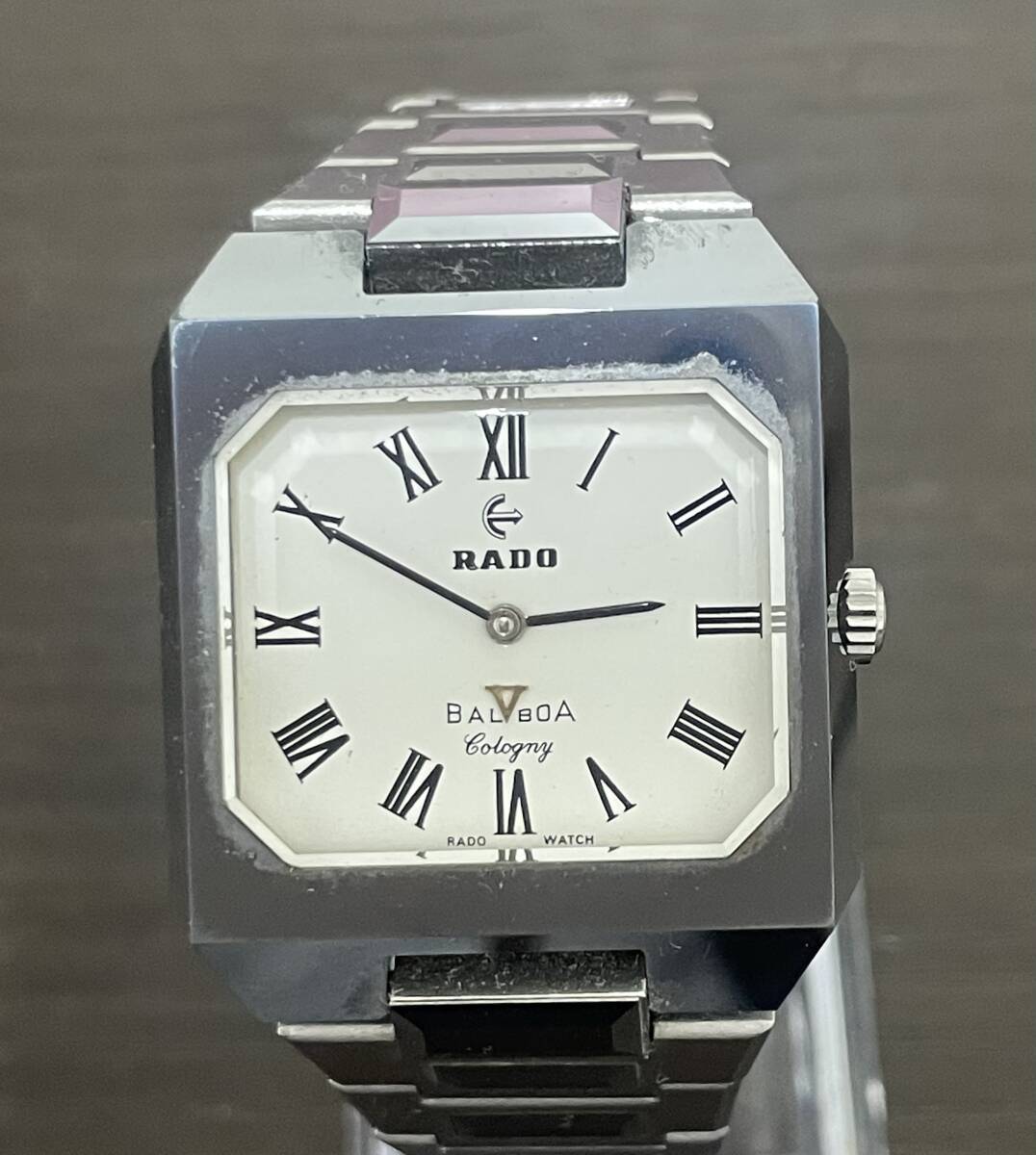 希少 RADO/ラドー ◆ スクエア/BALBOA コロニー 白文字盤 手巻きアンティーク メンズ腕時計 電池切れの画像1