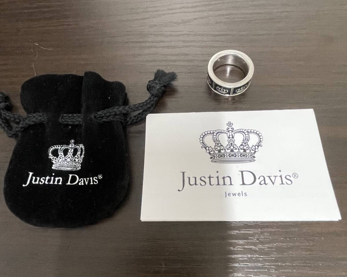 Justin Davis 925リング クラウン 王冠  袋 保証書 付きの画像1