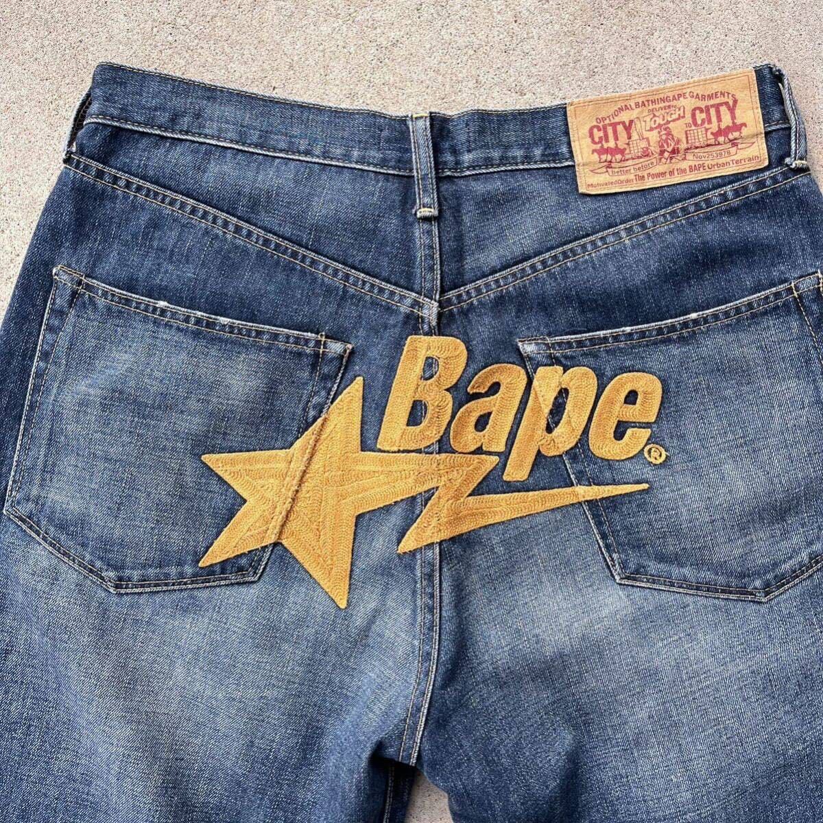 A BATHING APE 刺繍 ハーフデニムパンツ NIGO 初期 ヴィンテージ A BATHING APE 刺繍 ハーフデニムパンツ NIGO 初期 ヴィンテージ