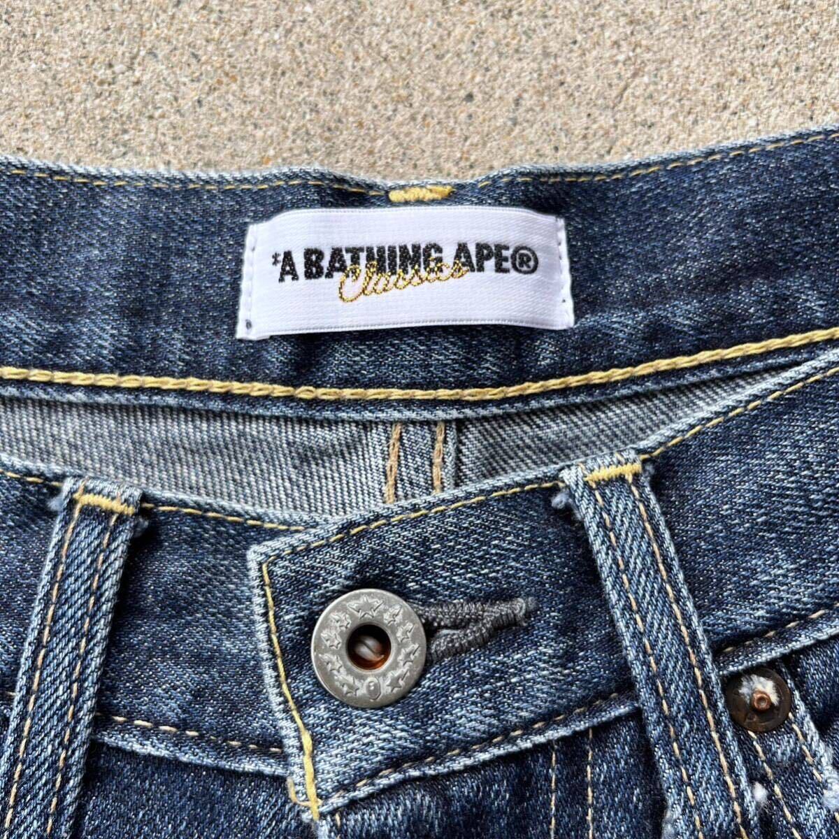 A BATHING APE 刺繍 ハーフデニムパンツ NIGO 初期 ヴィンテージ A BATHING APE 刺繍 ハーフデニムパンツ NIGO 初期 ヴィンテージ